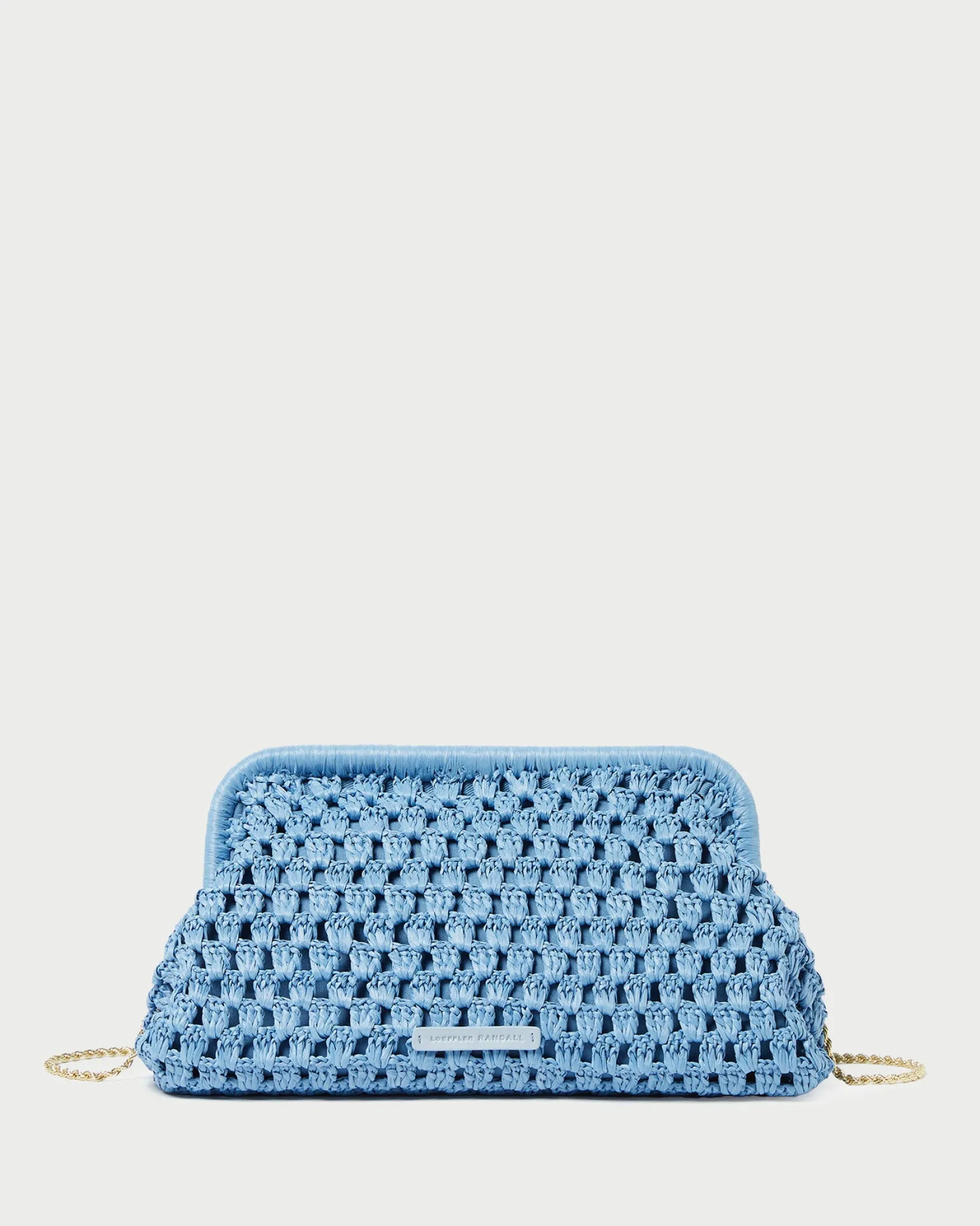 New Loeffler Randall Trudie Frame Clutch Natural
