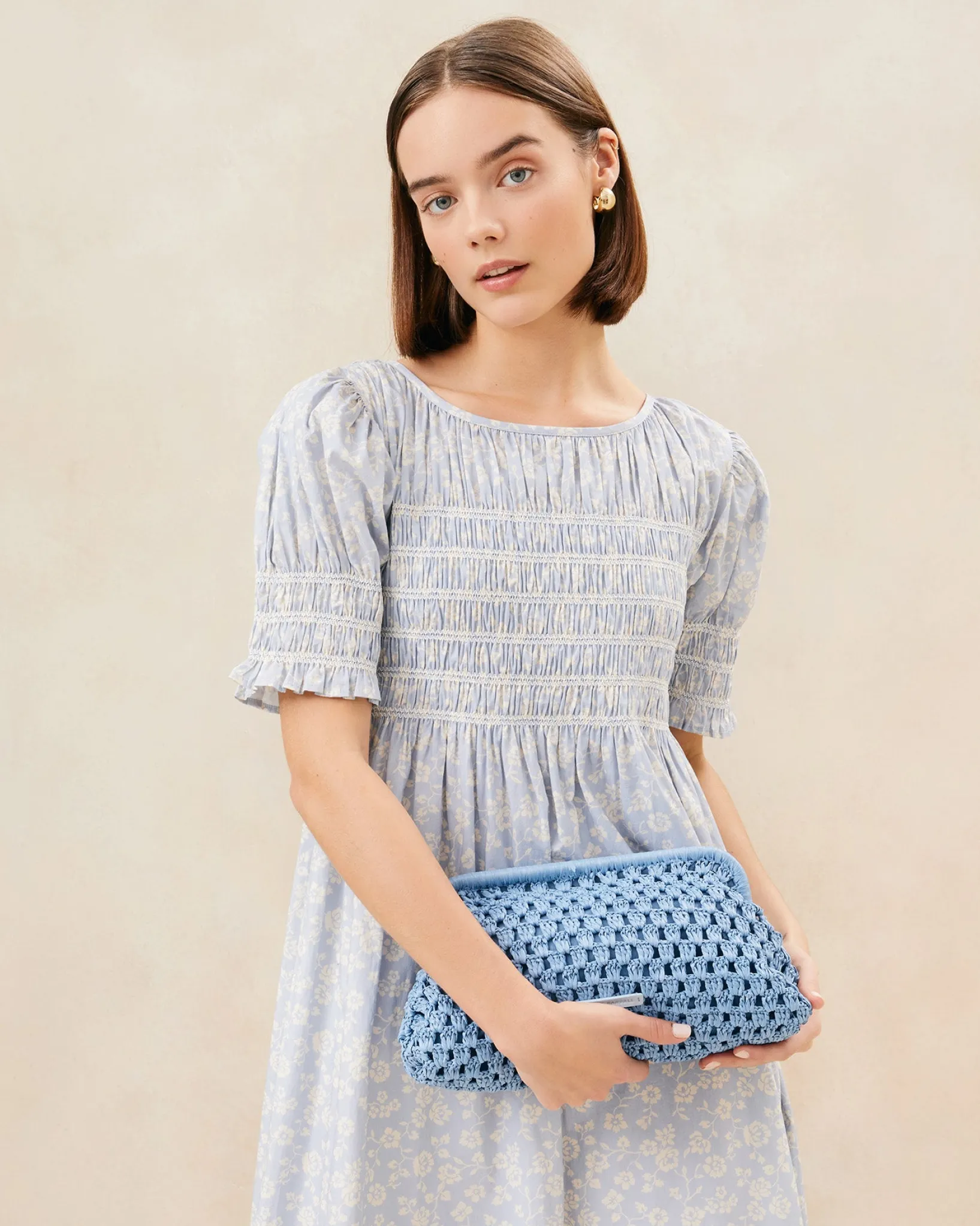 New Loeffler Randall Trudie Frame Clutch Natural