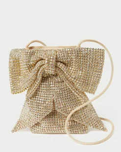 Loeffler Randall Violet Diamanté Bow Crossbody Gold