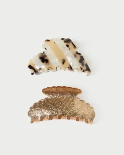 Best Loeffler Randall Yuri Champagne/Tortoise Clip Set Champagne Chunky Glitter/Tort Pearl Stripe />